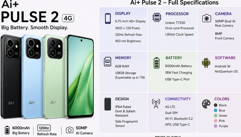 Ai+ Pulse 2 is a good and cheap phone