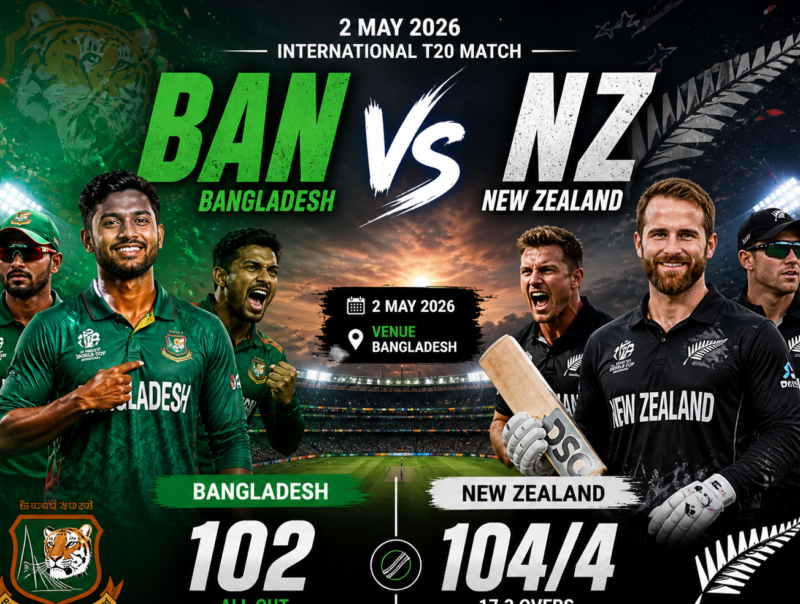BAN vs NZ match NZ won